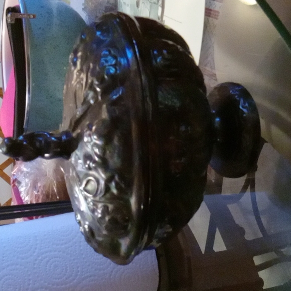 Vintage  Fenton glass purple bowl and one carnival glass bird orange - Picture 3 of 4